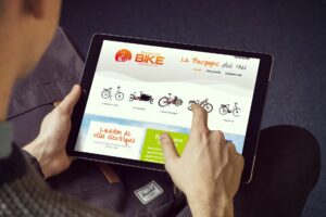 Création du logo, identité visuelle et site web pour Burgundy Bike, Brochon Gevrey Chambertin en Bourgogne